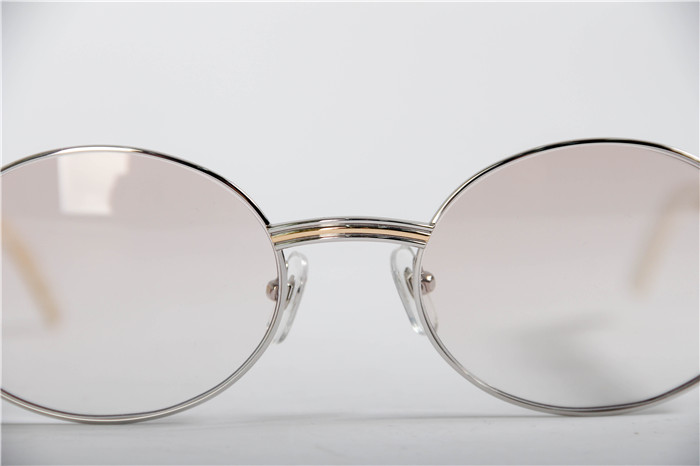 Cartier 7550178 57-22 White Curve Cattle  Horn  Sunglasses In  Gold Brown - DopestKickz