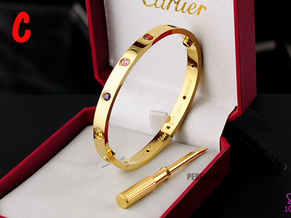 Cartier Love Bracelet Gold With Colorful Stones - DopestKickz