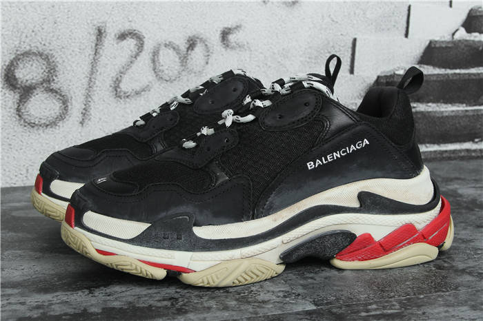 [Updated Best Version] Balenciaga Triple S Sneaker Black Red White - DopestKickz