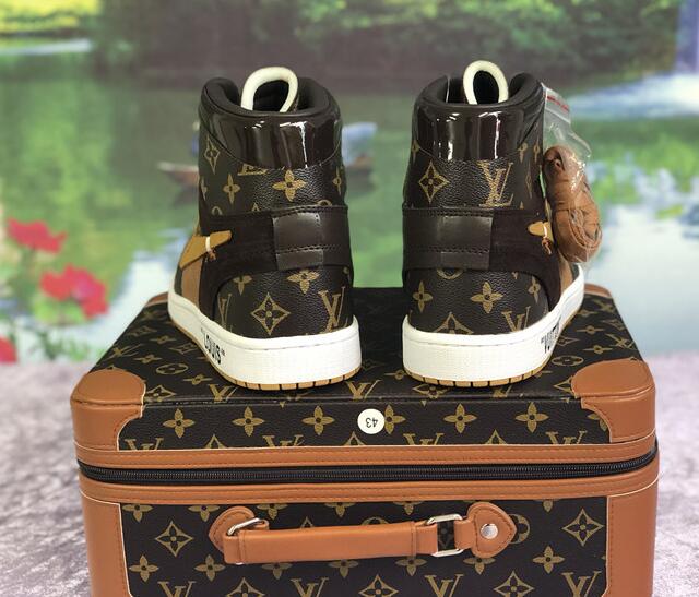 Nike X Off-White X Louis Vuitton Air Jordan 1 Customs Monogram Sneaker - DopestKickz