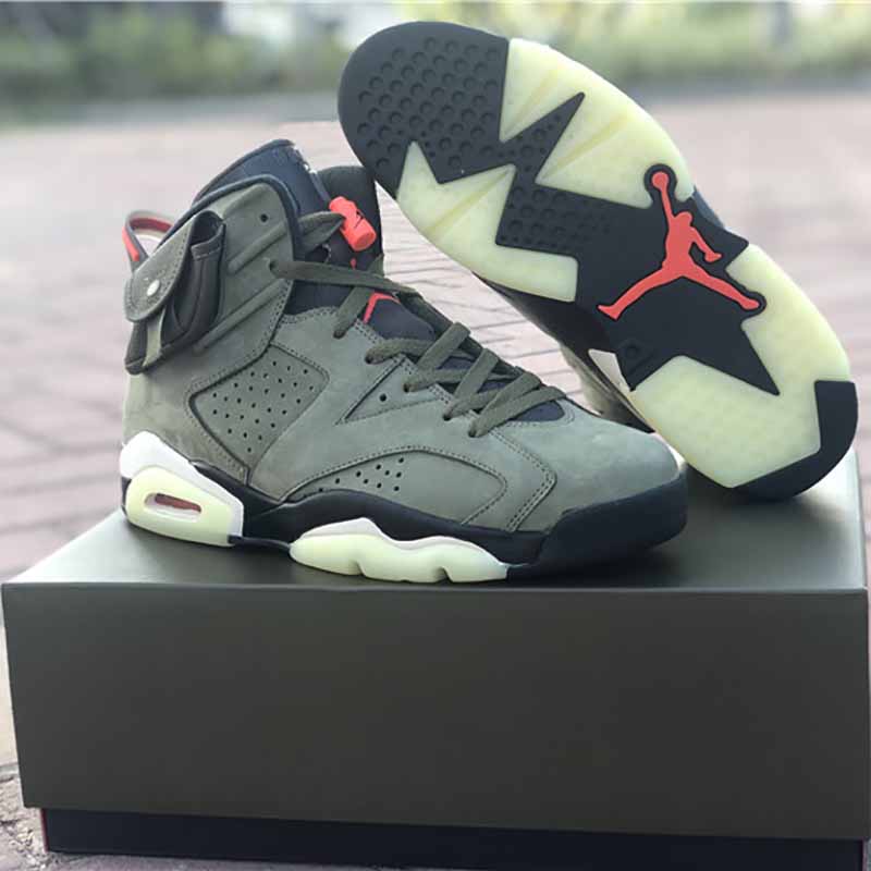 Jordan Travis Scott X Air Jordan 6 Medium Olive Cactus Jack - DopestKickz