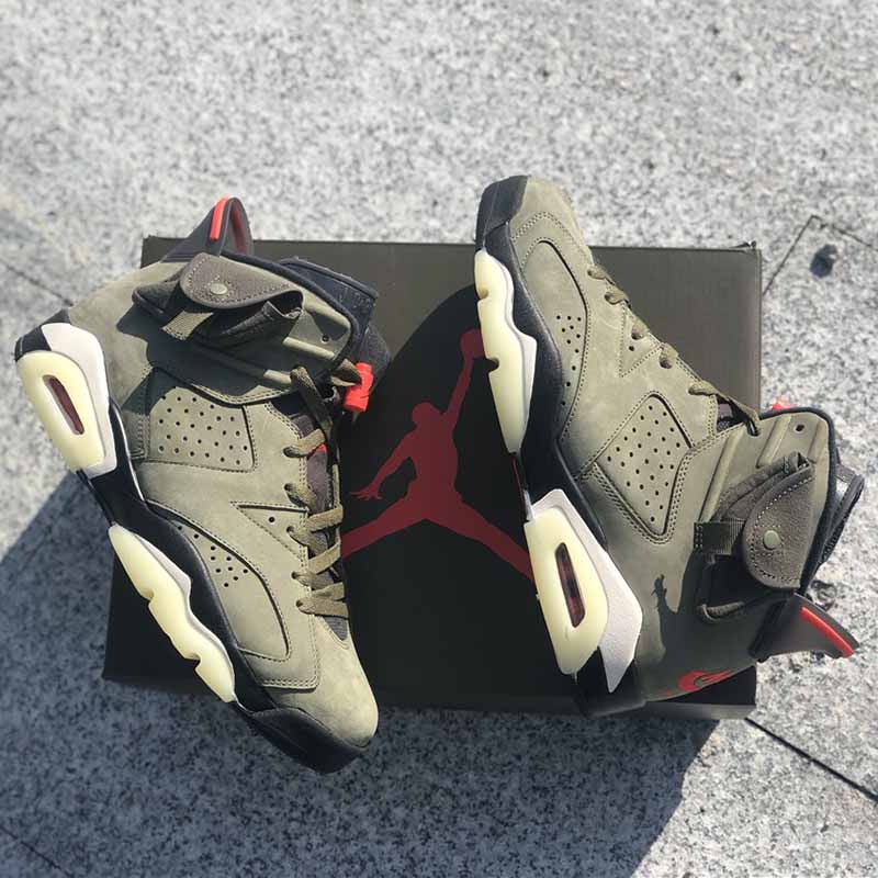 Jordan Travis Scott X Air Jordan 6 Medium Olive Cactus Jack - DopestKickz