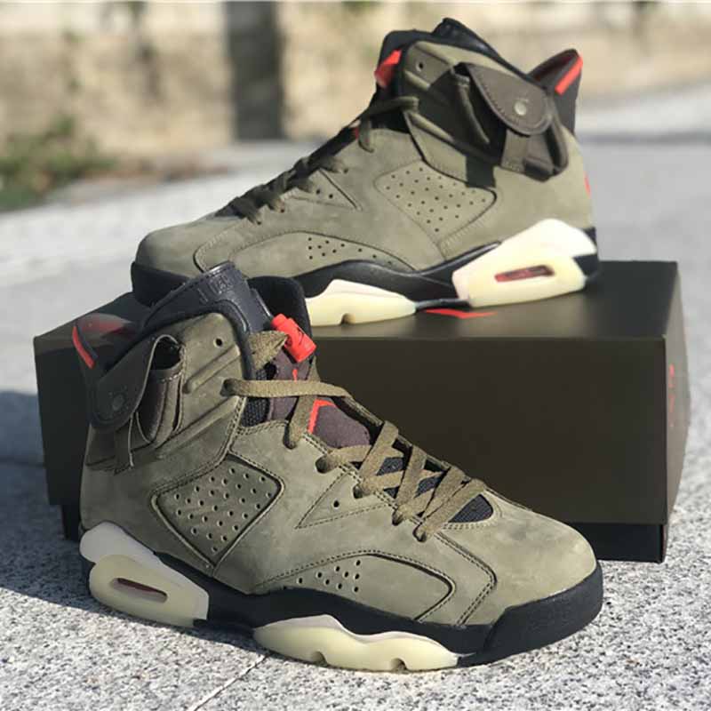 Jordan Travis Scott X Air Jordan 6 Medium Olive Cactus Jack - DopestKickz