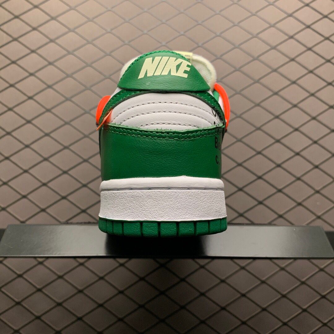 Off-White X Futura X Nike SB Dunk Low In White/Pine Green  - DopestKickz