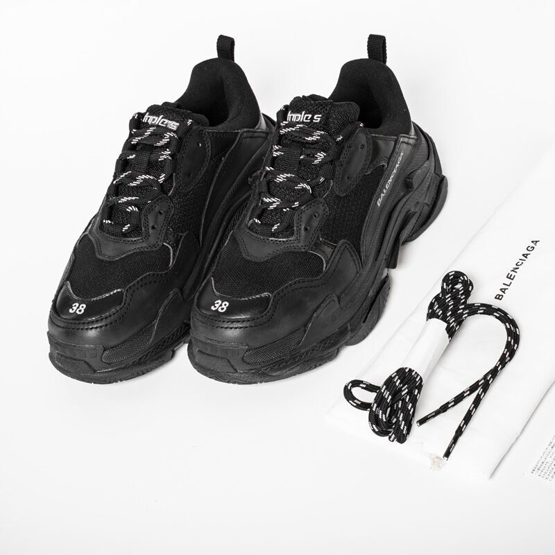 Balenciaga Triple S Trainers Black - DopestKickz
