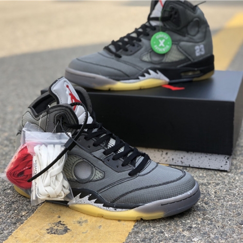 Jordan Nike Air Jordan 5 Off-White Black - DopestKickz
