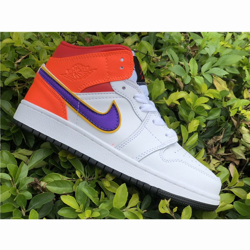 Jordan Air Jordan 1 Mid GS White Court Purple Spirit Teal - DopestKickz