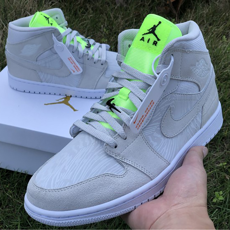 Jordan AJ1 Mid White Volt  - DopestKickz