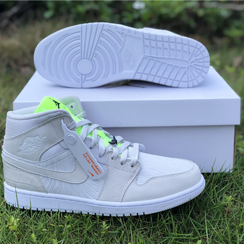 Jordan AJ1 Mid White Volt  - DopestKickz