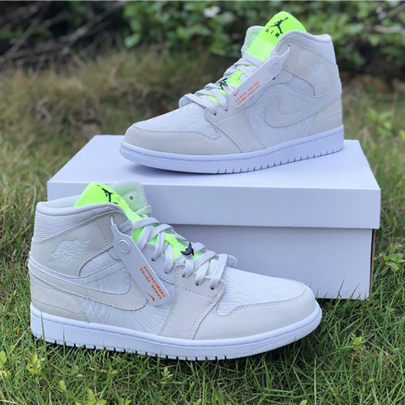Jordan AJ1 Mid White Volt  - DopestKickz