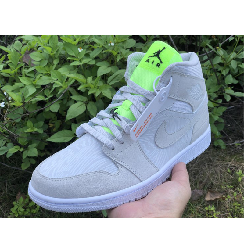 Jordan AJ1 Mid White Volt  - DopestKickz