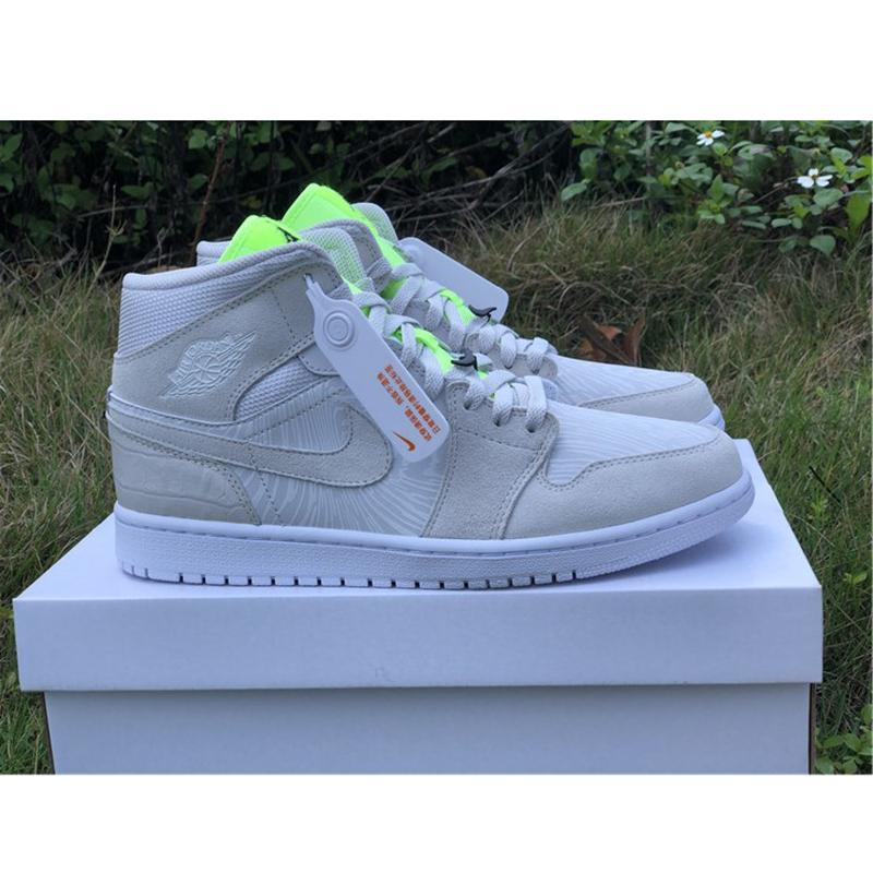 Jordan AJ1 Mid White Volt  - DopestKickz