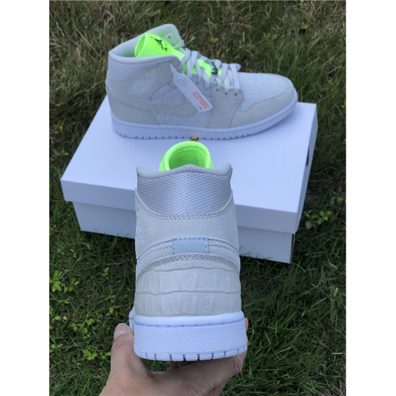 Jordan AJ1 Mid White Volt  - DopestKickz