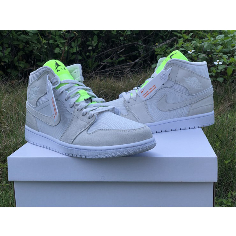 Jordan AJ1 Mid White Volt  - DopestKickz