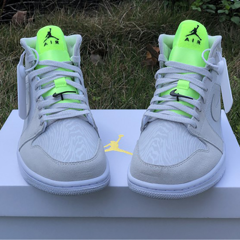 Jordan AJ1 Mid White Volt  - DopestKickz