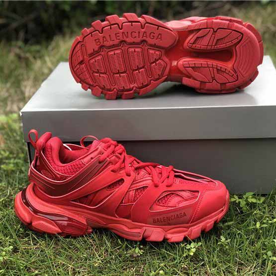 Balenciaga Women Track Sneaker In Red - DopestKickz