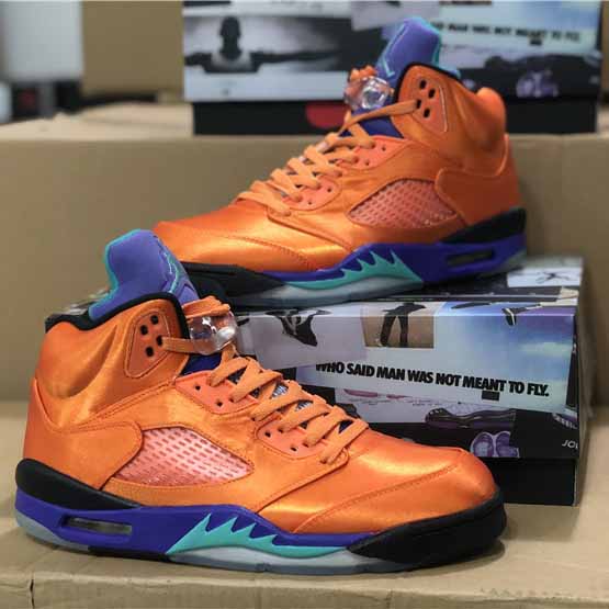Air Jordan 5 Retro Orange Purple Green - DopestKickz