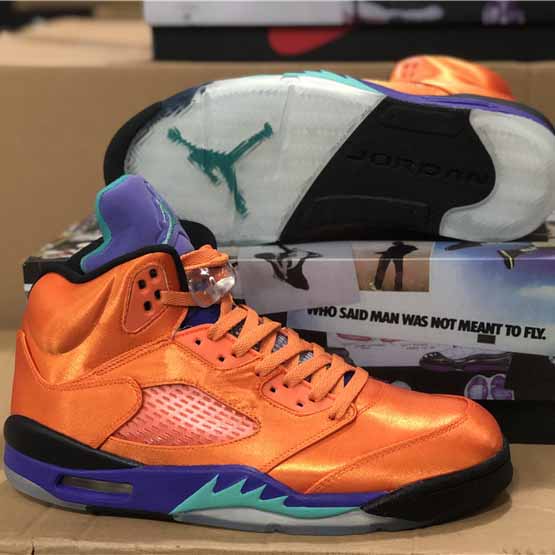 Air Jordan 5 Retro Orange Purple Green - DopestKickz