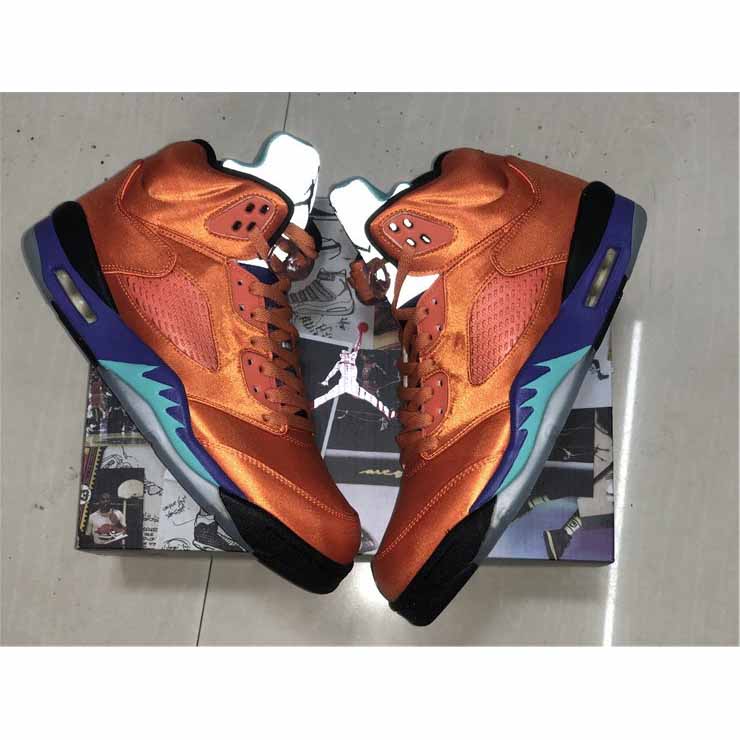 Air Jordan 5 Retro Orange Purple Green - DopestKickz