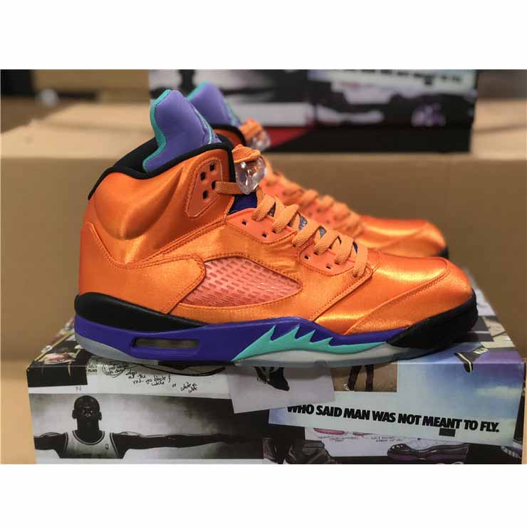 Air Jordan 5 Retro Orange Purple Green - DopestKickz