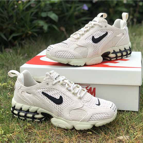 Stussy X Nike Air Zoom Spiridon Caged "Fossil" - DopestKickz