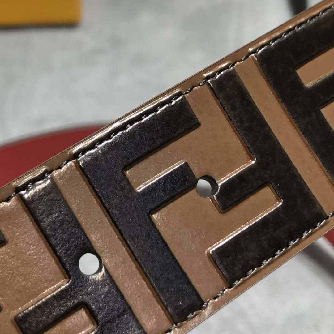 Fendi FF Motif Leather Belt - DopestKickz