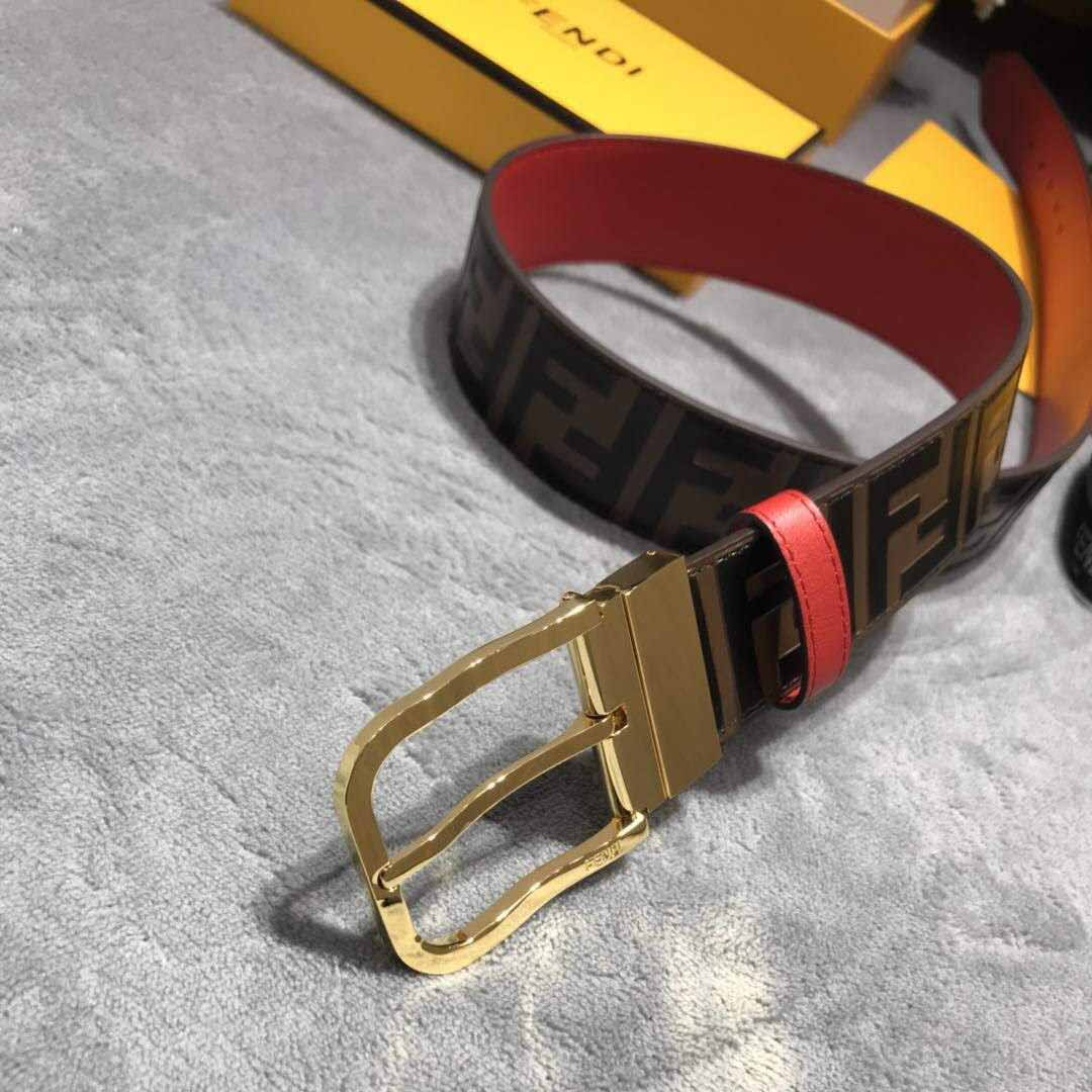 Fendi FF Motif Leather Belt - DopestKickz