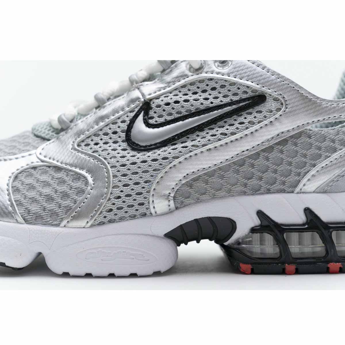 Stussy X Nike Air Zoom Spiridon Caged 2 Metallic Silver - DopestKickz