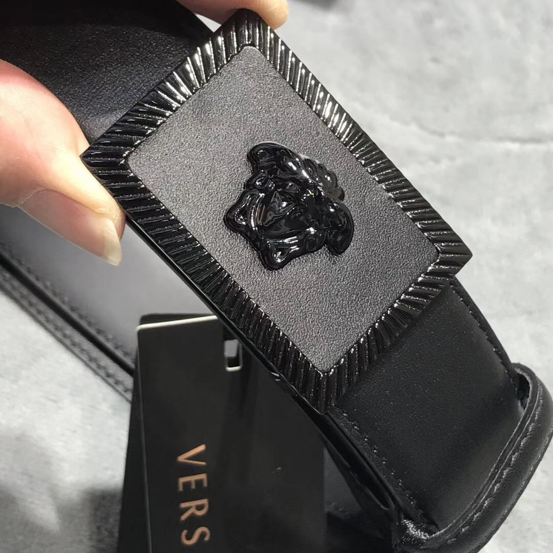 Versace Medusa Head Leather Belt - DopestKickz