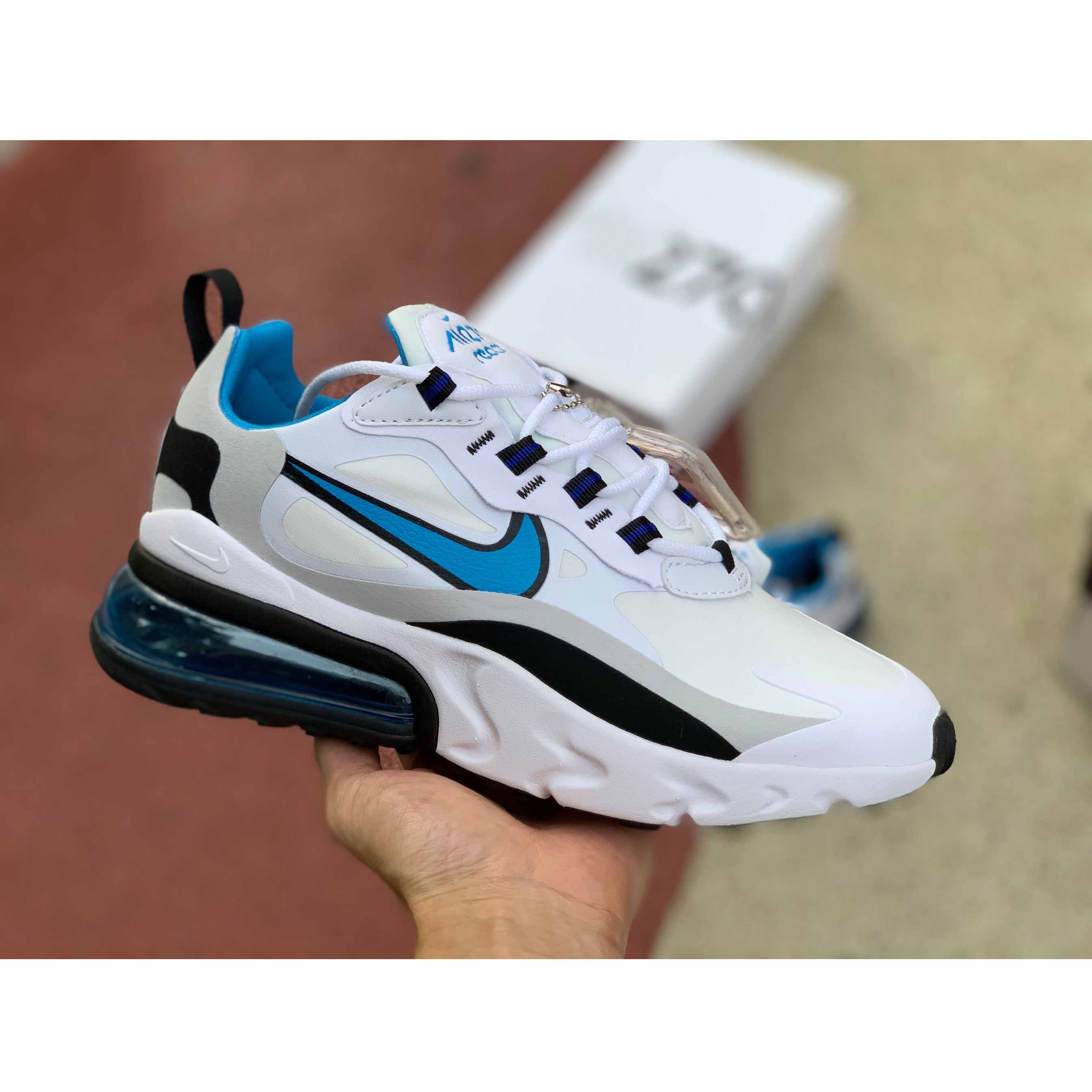 Nike Air Max 270 React HIghlighted In Sky Blue - DopestKickz