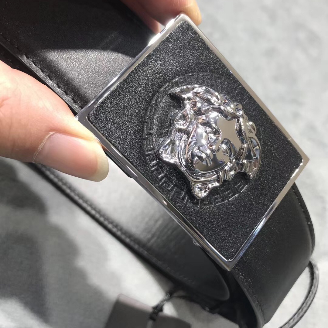 Versace Medusa Head Leather Belt - DopestKickz
