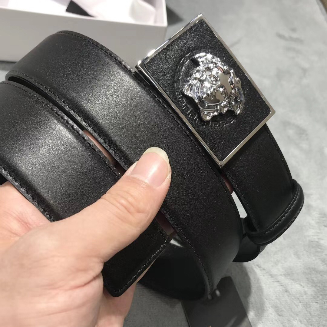 Versace Medusa Head Leather Belt - DopestKickz