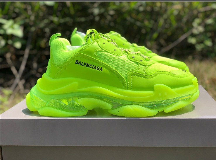 Balenciaga Triple S Clear Sole Trainers In Neon - DopestKickz