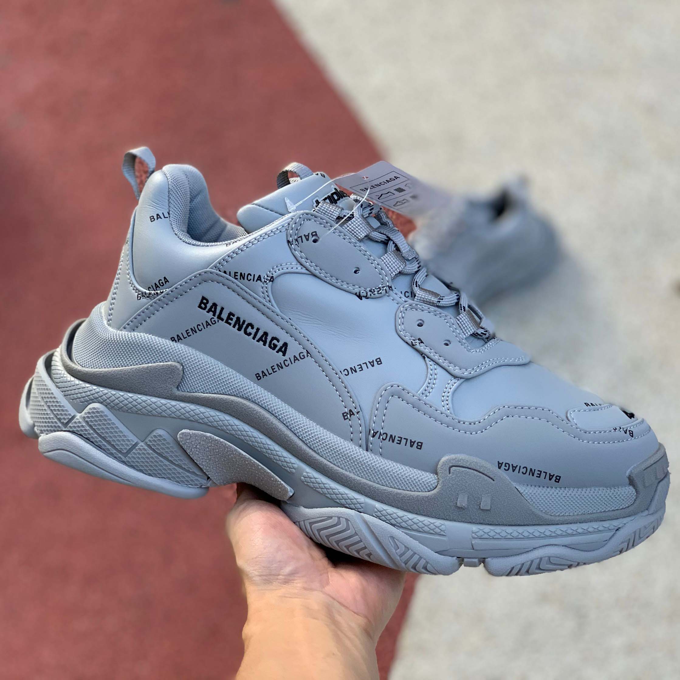 Balenciaga Allover Logo Triple S Sneaker - DopestKickz