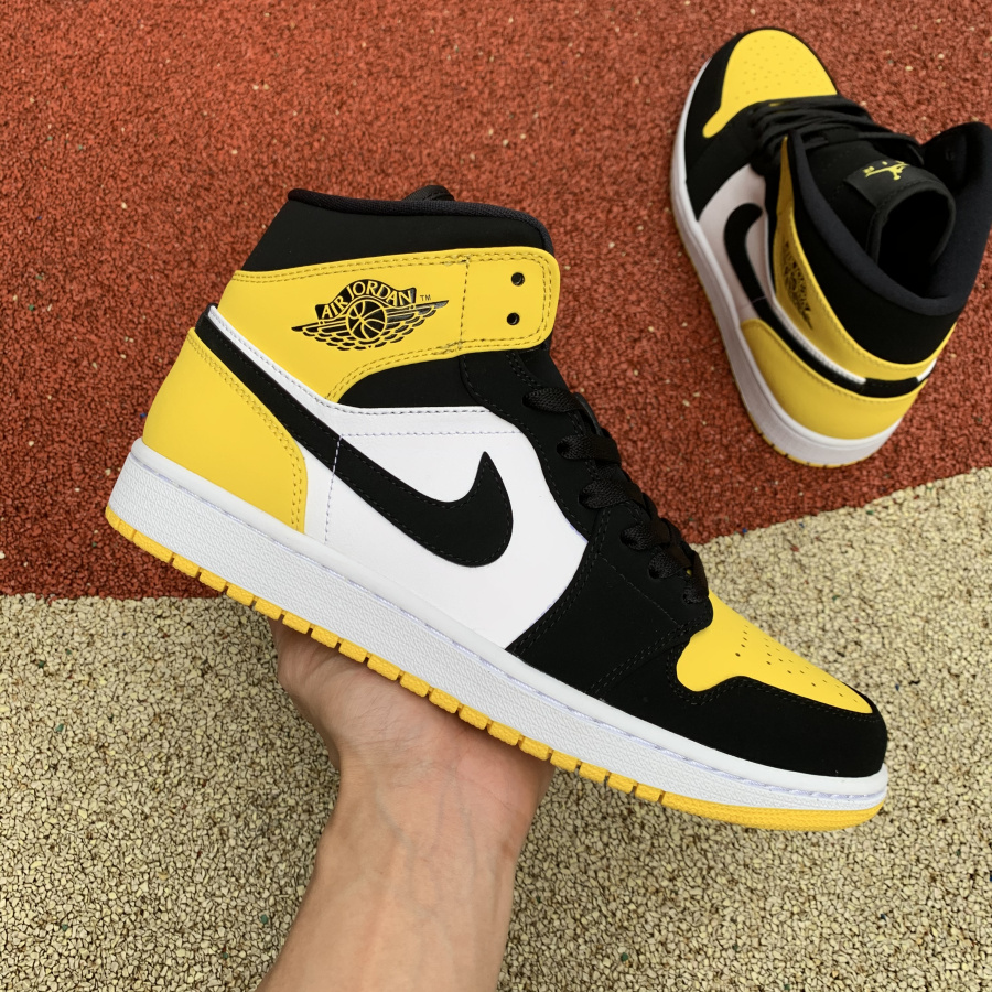 Jordan 1 Mid Yellow Toe Footasylum  - DopestKickz