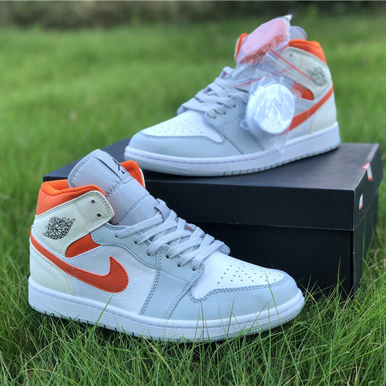 Jordan AJ1 Mid Starfish Orange Platinum CW7591-100 - DopestKickz