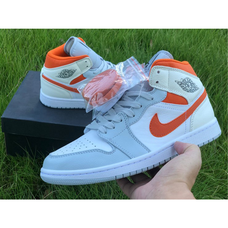 Jordan AJ1 Mid Starfish Orange Platinum CW7591-100 - DopestKickz