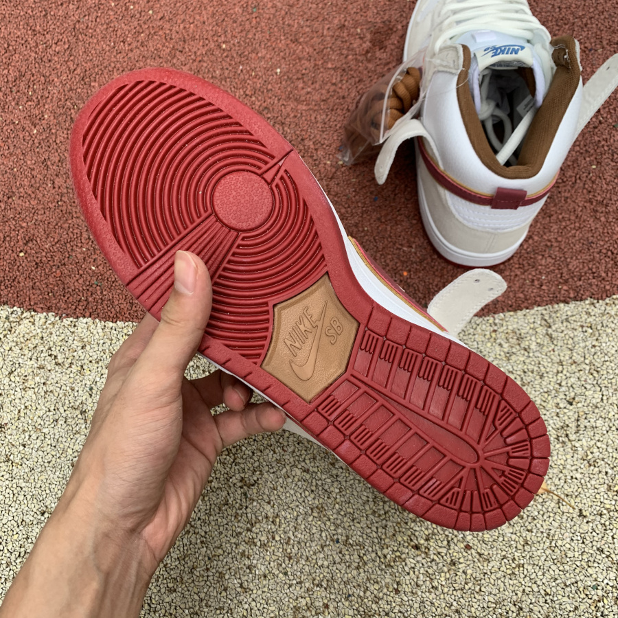 Nike SB Dunk High Sail Team Crimson CV9499-100 - DopestKickz