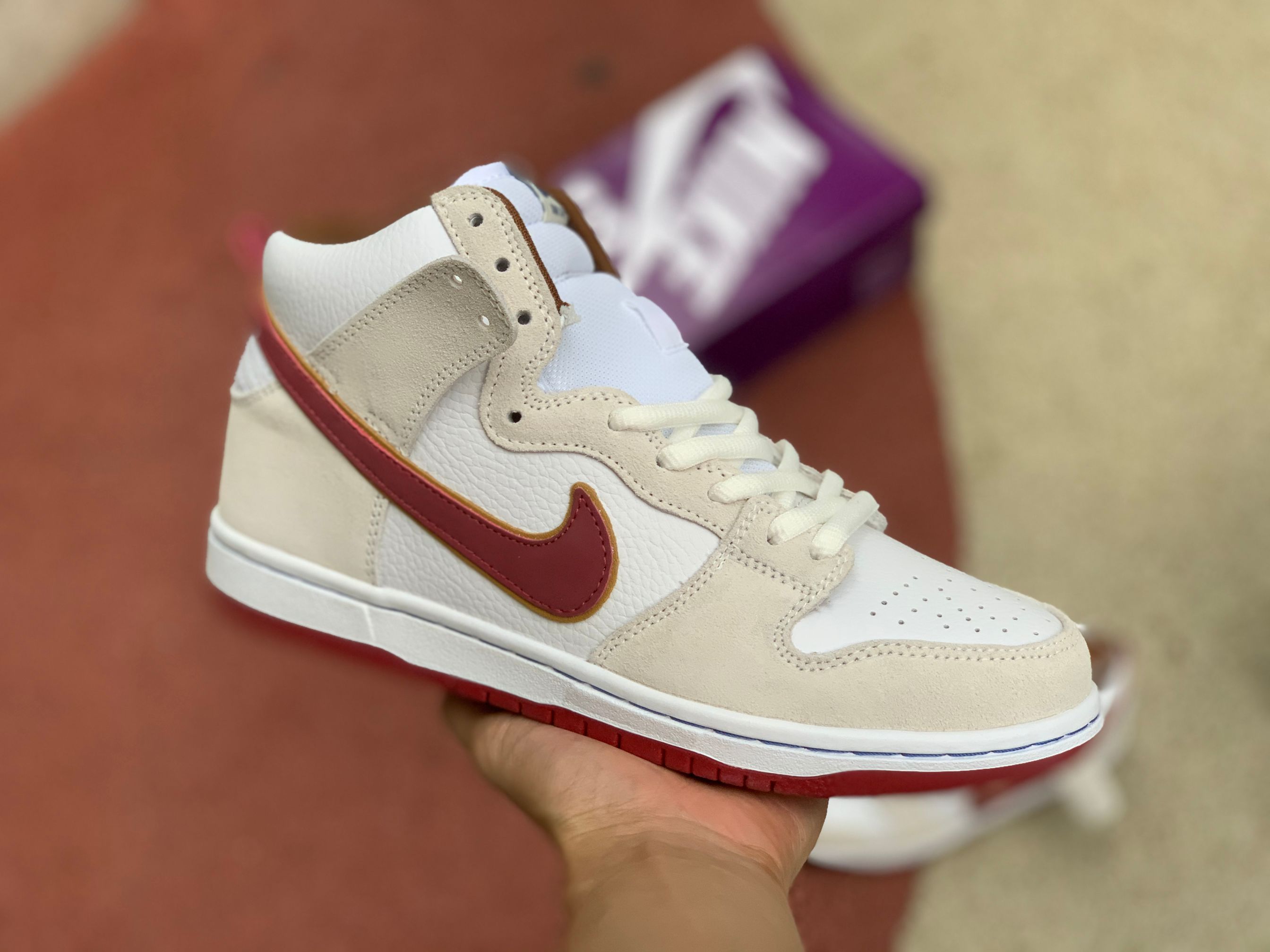 Nike SB Dunk High Sail Team Crimson CV9499-100 - DopestKickz