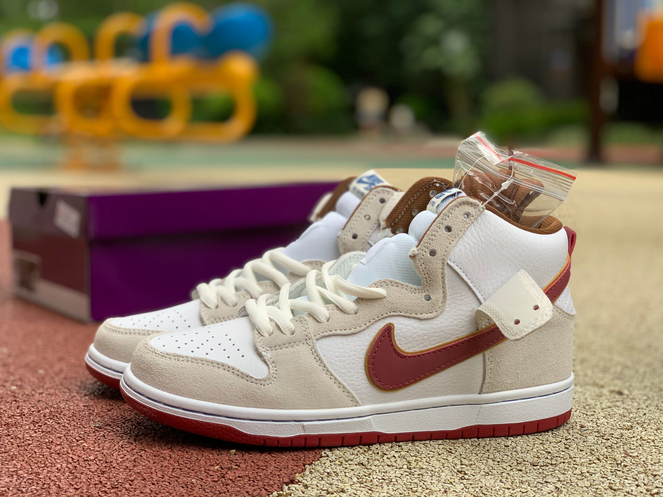 Nike SB Dunk High Sail Team Crimson CV9499-100 - DopestKickz
