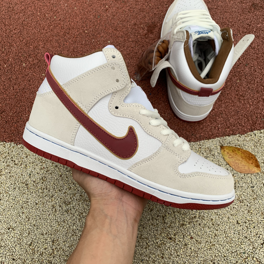 Nike SB Dunk High Sail Team Crimson CV9499-100 - DopestKickz