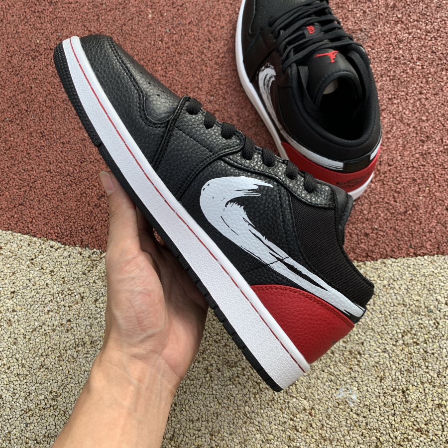 Jordan AJ1 Low Brushstroke DA4659-001 - DopestKickz