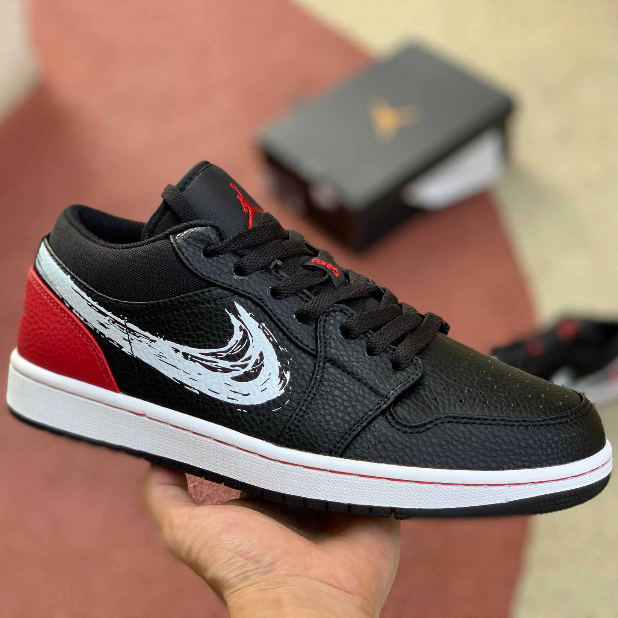 Jordan AJ1 Low Brushstroke DA4659-001 - DopestKickz