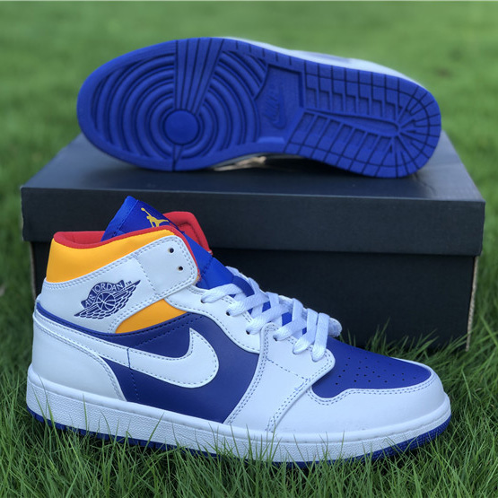 Jordan Air 1 Mid Royal Blue Laser Orange 554724-131 - DopestKickz