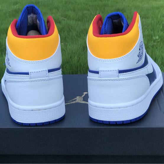 Jordan Air 1 Mid Royal Blue Laser Orange 554724-131 - DopestKickz
