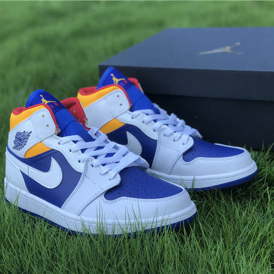 Jordan Air 1 Mid Royal Blue Laser Orange 554724-131 - DopestKickz