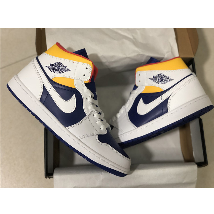 Jordan Air 1 Mid Royal Blue Laser Orange 554724-131 - DopestKickz