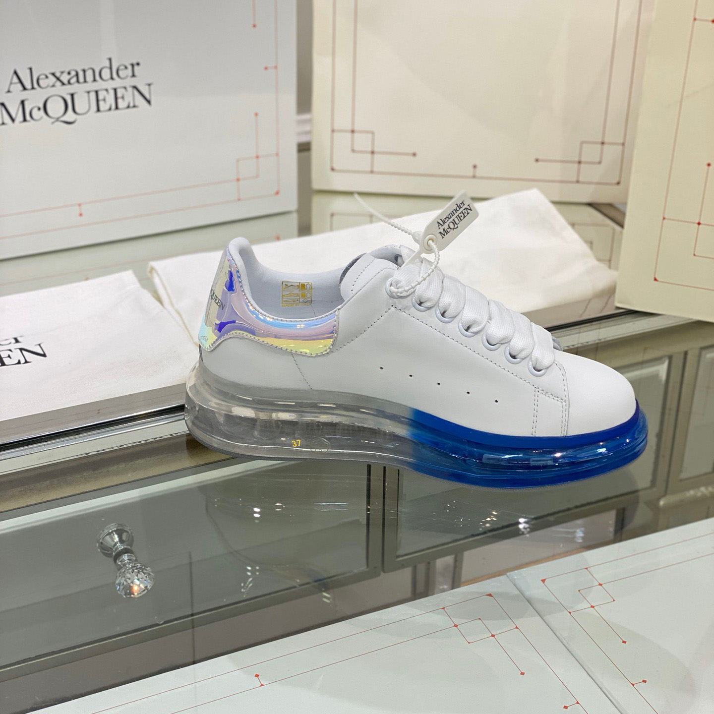Alexander Mqueen Air Platform Leather Sneakers - DopestKickz
