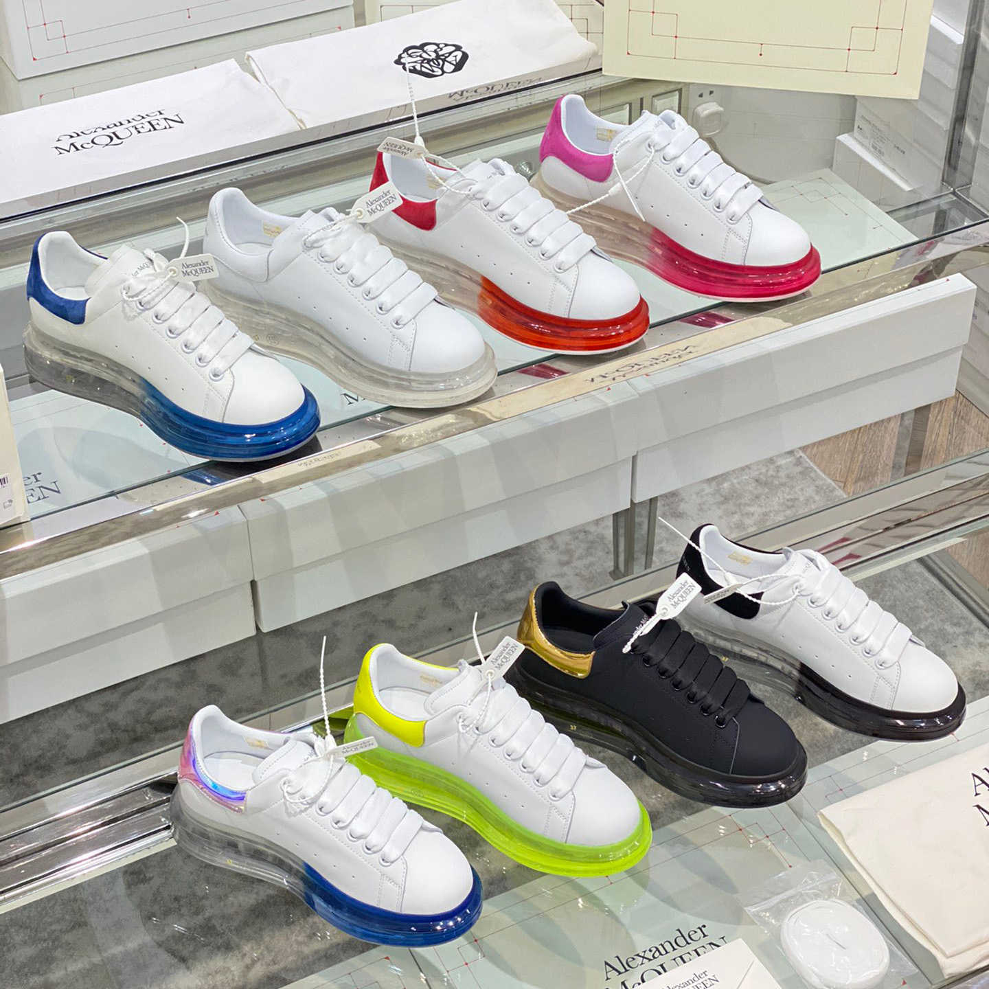 Alexander Mqueen Air Platform Leather Sneakers - DopestKickz