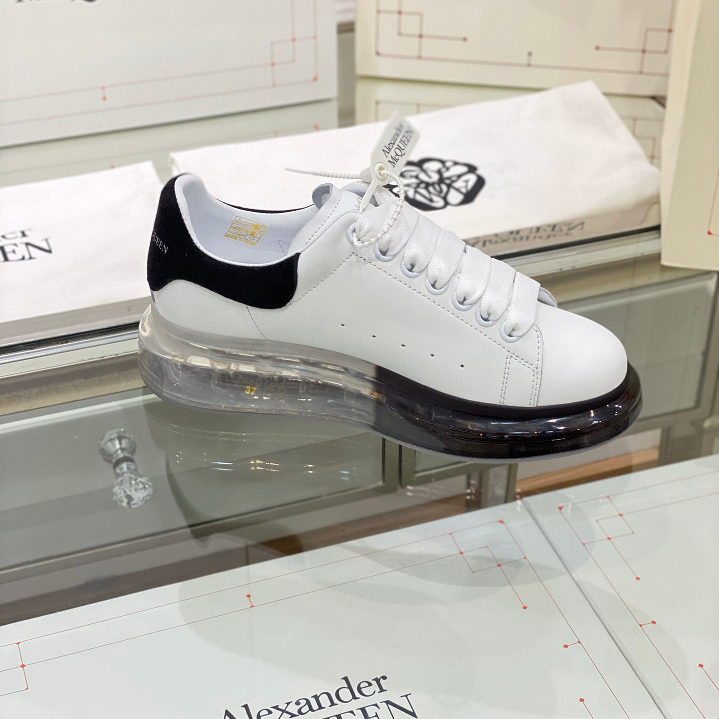 Alexander Mqueen Air Platform Leather Sneakers - DopestKickz